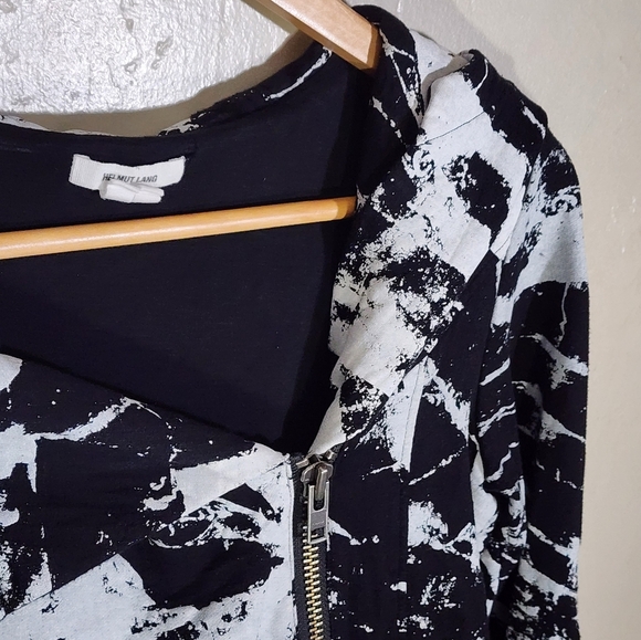 Helmet Lang Black and White Abstract Zip-Up Jacket - Picture 4 of 5